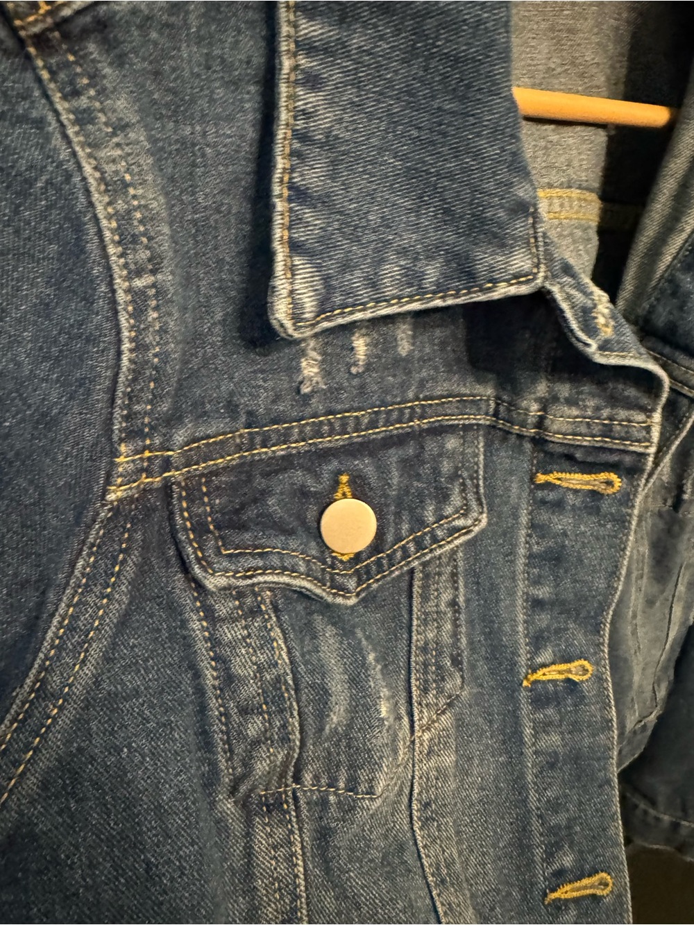 Vintage Distressed Cropped Cute Denim Jacket ♥️ - Picture 7 of 15